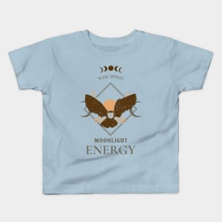 Owl Wise Spirit Moonlight Energy Kids T-Shirt